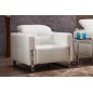 Fauteuil 1 place en cuir italien buffle VALORIA, blanc