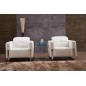 Fauteuil 1 place en cuir italien buffle VALORIA, blanc