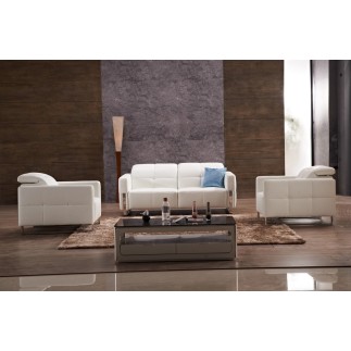 Fauteuil 1 place en cuir italien buffle VALORIA, blanc