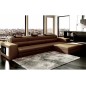 Canapé d'angle en cuir italien 4/5 places ENJOY, marron, angle droit