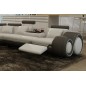 Canapé d'angle en cuir italien 7 places EXCELIA, gris clair et gris foncé. 2 POUFS OFFERTS. Angle gauche. Canapé d'angle en cuir italien 7 places EXCELIA, gris clair et gris foncé. 2 POUFS OFFERTS. Angle gauche.