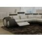 Canapé d'angle en cuir italien 7 places EXCELIA, gris clair et gris foncé. 2 POUFS OFFERTS. Angle gauche. Canapé d'angle en cuir italien 7 places EXCELIA, gris clair et gris foncé. 2 POUFS OFFERTS. Angle gauche.