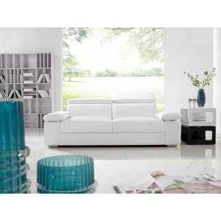 Canapé 2 places relaxation en cuir italien RELAXATION, gris claire