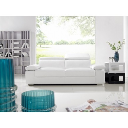 Canapé 2 places relaxation en cuir italien RELAXATION, gris claire