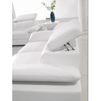 Canapé 2 places relaxation en cuir italien RELAXATION, gris claire