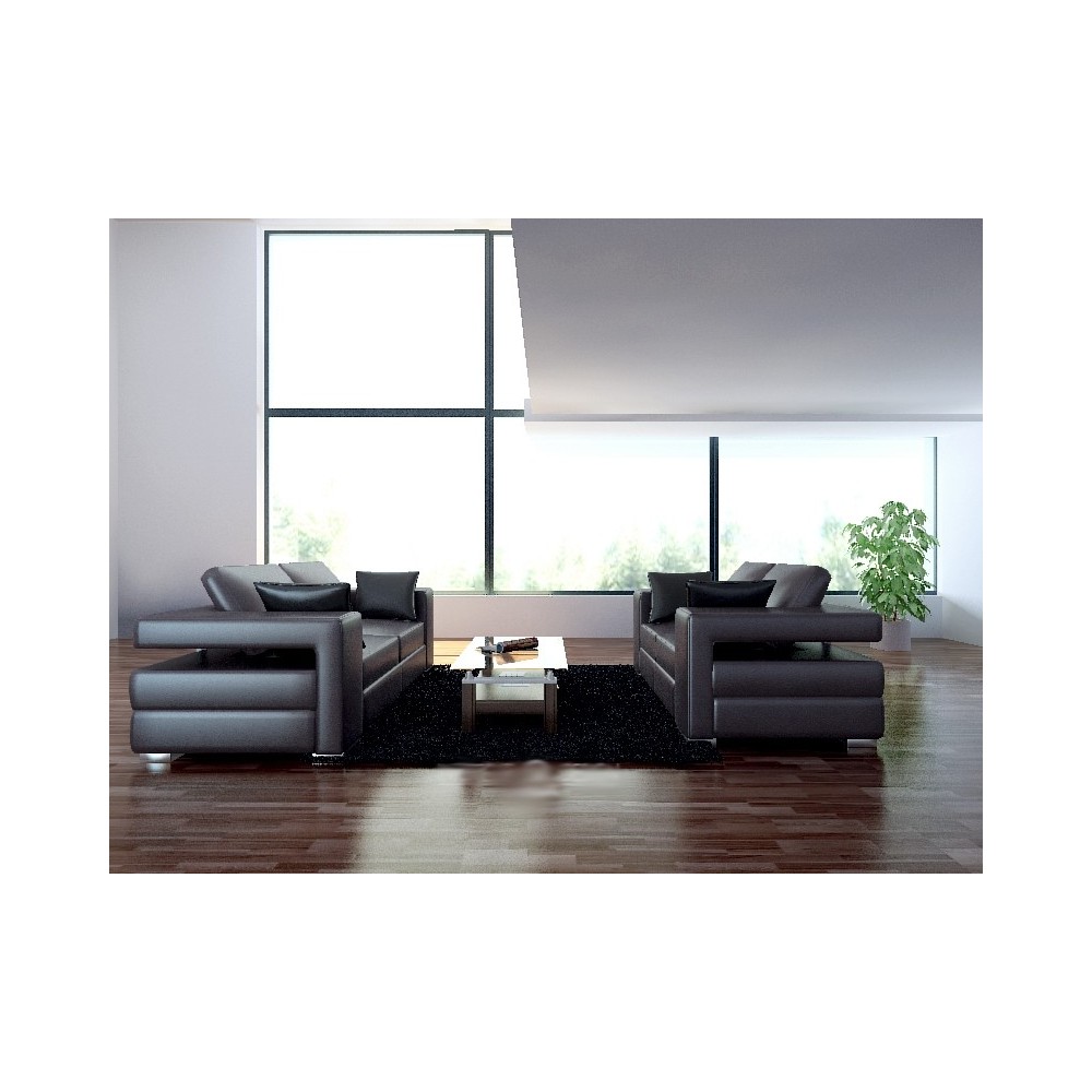 Canapé PERFECTO 3 places en cuir PRESTIGE LUXE haut de gamme italien Chocolat