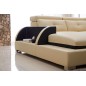 Canapé d'angle cuir buffle italien 7/8 places , BELLISSIMO, beige et chocolat, angle droit Canapé d'angle cuir buffle italien 7/8 places , BELLISSIMO, beige et chocolat, angle droit