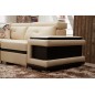 Canapé d'angle cuir buffle italien 7/8 places , BELLISSIMO, beige et chocolat, angle droit Canapé d'angle cuir buffle italien 7/8 places , BELLISSIMO, beige et chocolat, angle droit