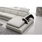- Canapé d'angle cuir buffle italien 7/8 places, BELLISSIMO, blanc et noir, angle gauche - Canapé d'angle cuir buffle italien 7/8 places, BELLISSIMO, blanc et noir, angle gauche