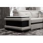 - Canapé d'angle cuir buffle italien 7/8 places, BELLISSIMO, blanc et noir, angle gauche - Canapé d'angle cuir buffle italien 7/8 places, BELLISSIMO, blanc et noir, angle gauche