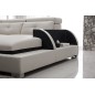 - Canapé d'angle cuir buffle italien 7/8 places, BELLISSIMO, blanc et noir, angle gauche - Canapé d'angle cuir buffle italien 7/8 places, BELLISSIMO, blanc et noir, angle gauche