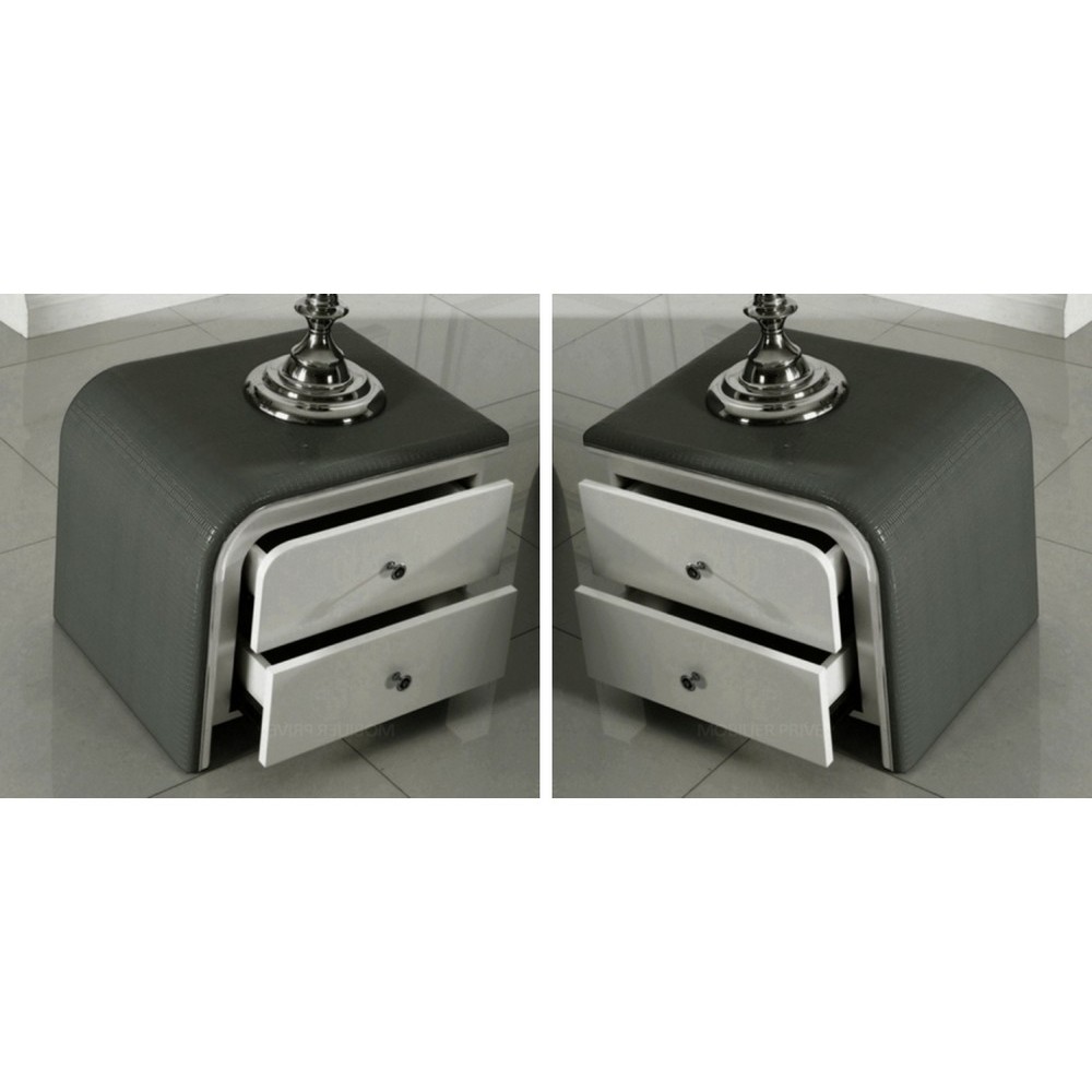 Ensemble de 2 chevets BERY, gris foncé de qualité