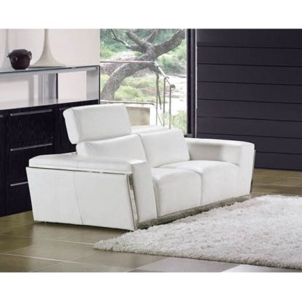 Canapé 3 places en cuir italien Prestige Luxe DIVIN, blanc