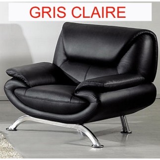 Fauteuil 1 place en cuir italien JONAH,Personnalisé TOUT CUIR PRESTIGE LUXE GRIS CLAIRE