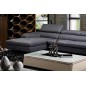 - Canapé d'angle en tissu de qualité 5 places, SALERNO, gris foncé, angle gauche