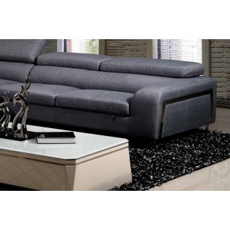 - Canapé d'angle en tissu de qualité 5 places, SALERNO, gris foncé, angle gauche