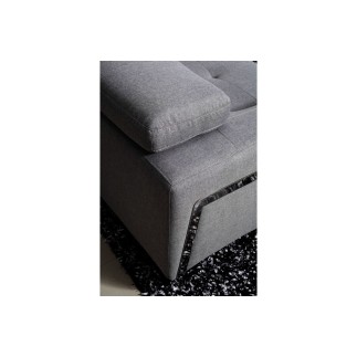 Canapé d'angle en tissu de qualité 5 places, SALERNO, gris clair, angle gauche
