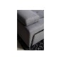Canapé d'angle en tissu de qualité 5 places, SALERNO, gris clair, angle gauche
