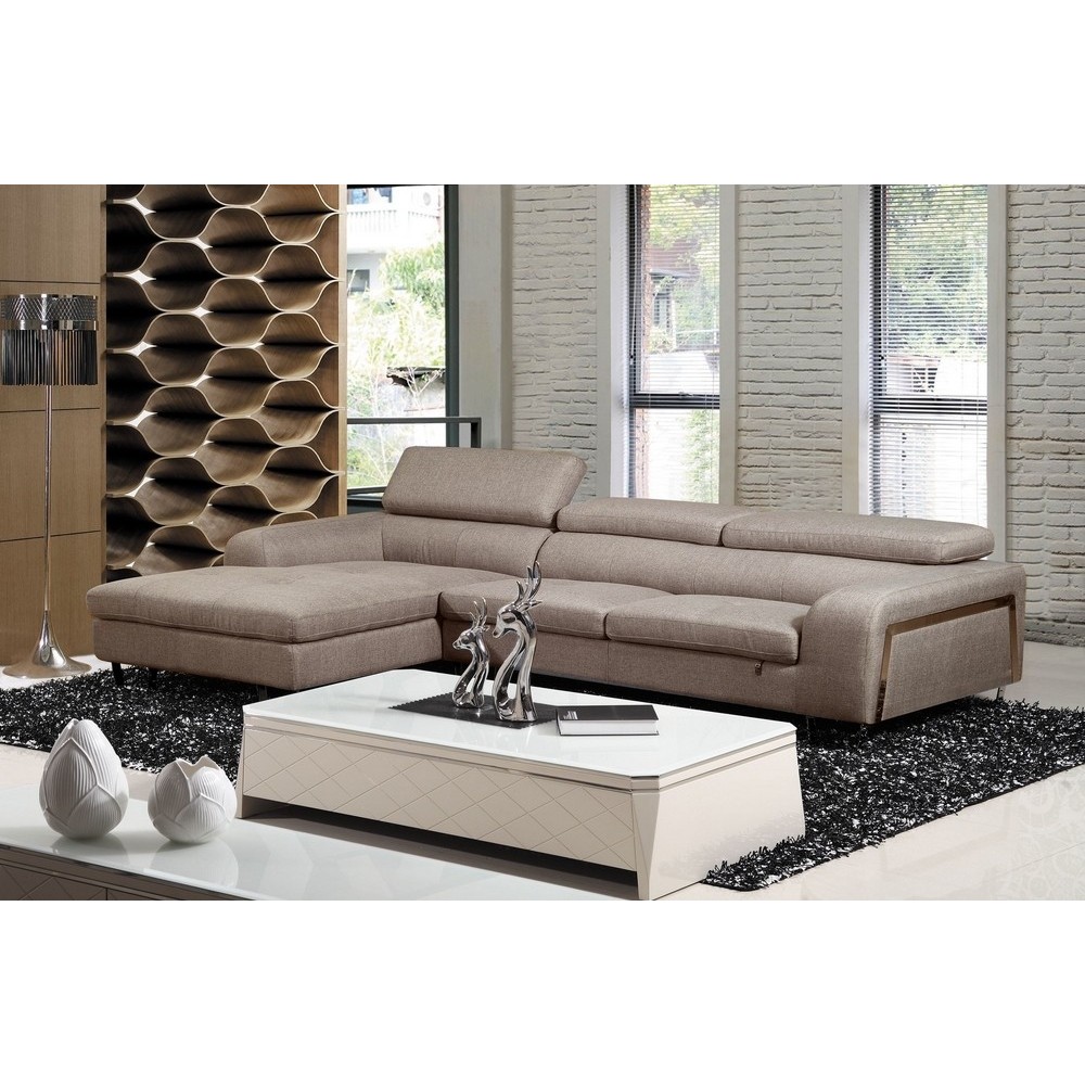 Canapé d'angle en tissu de qualité 5 places, SALERNO, beige, angle gauche