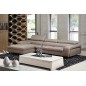 Canapé d'angle en tissu de qualité 5 places, SALERNO, beige, angle gauche