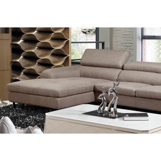 Canapé d'angle en tissu de qualité 5 places, SALERNO, beige, angle gauche