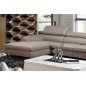Canapé d'angle en tissu de qualité 5 places, SALERNO, beige, angle gauche