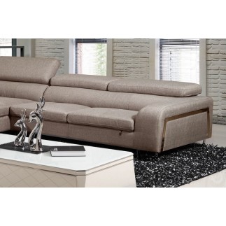 Canapé d'angle en tissu de qualité 5 places, SALERNO, beige, angle gauche