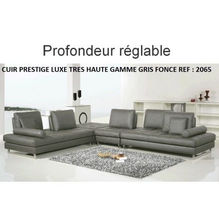 COMMANDE PERSONNALISEE Canapé d'angle en cuir buffle épais italien de luxe, cuir épais sur demande du client, 7/8 places PENTHOU