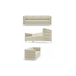 Ensemble LAUSANNE 2 places + 1 fauteuil 1pl cuir haut de gamme italien vachette Vénésetti Cuir supérieur luxe Ecru - Vénésetti