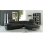 Canapé d'angle GUCI en cuir haut de gamme italien vachette Vénésetti Cuir Prestige luxe Noir Angle idem photo, angle droit vu de