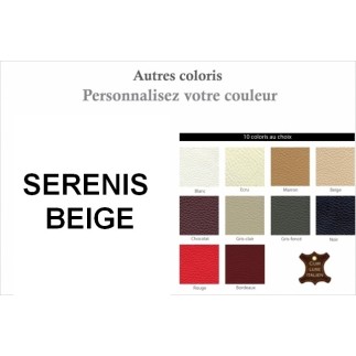 Lit en cuir italien de luxe SERENIS Beige 140x190
