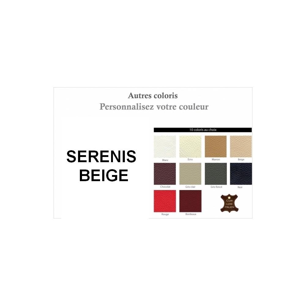 Lit en cuir italien de luxe SERENIS Beige 140x190