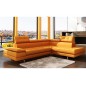 Canapé d'angle en cuir italien 6 places MODA, orange, angle droit