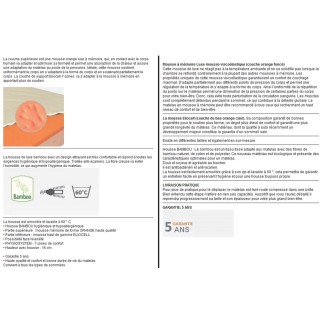 Matelas STARVISCO mémoire de forme Luxe. 90x200 cm, épaisseur 16 cm, MATERASI