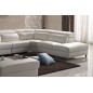 Canapé d'angle relax en cuir buffle italien, de luxe RELAXINO, blanc, angle droit, 7/8 places