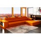 Canapé d'angle en cuir italien 4/5 places ENJOY, orange, angle droit