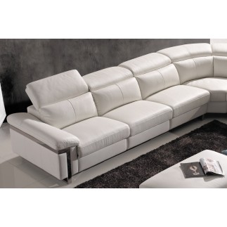 Canapé d'angle relax en cuir buffle italien, de luxe RELAXINO, blanc, angle droit
