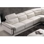 Canapé d'angle relax en cuir buffle italien, de luxe RELAXINO, blanc, angle droit, 7/8 places