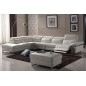 Canapé d'angle relax en cuir buffle italien de luxe RELAXINO, blanc, angle gauche, 7/8 places