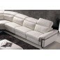 Canapé d'angle relax en cuir buffle italien de luxe RELAXINO, blanc, angle gauche, 7/8 places