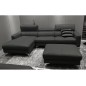 Canapé d'angle en cuir buffle italien de luxe 5 places ARMANO, gris foncé, angle gauche