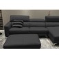Canapé d'angle en cuir buffle italien de luxe, 5 places ARMANO, noir, angle droit