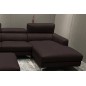 Canapé d'angle en cuir buffle italien de luxe, 5 places ARMANO, chocolat, angle droit