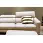 Canapé d'angle en cuir buffle italien de luxe 5 places ARMANO, beige, angle gauche
