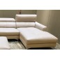 Canapé d'angle en cuir buffle italien de luxe, 5 places ARMANO, beige, angle droit