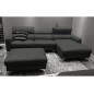 Canapé d'angle en cuir buffle italien de luxe, 5 places ARMANO, gris foncé, angle droit