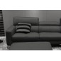 Canapé d'angle en cuir buffle italien de luxe, 5 places ARMANO, gris foncé, angle droit