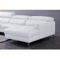 Canapé d'angle en cuir buffle italien de luxe, 5 places ARMANO, blanc, angle droit