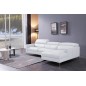 Canapé d'angle en cuir buffle italien de luxe, 5 places ARMANO, blanc, angle droit