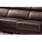 Canapé d'angle cuir buffle italien BONITO, couleur chocolat, angle gauche, 5 places